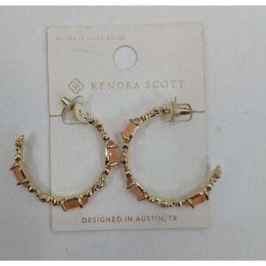 Kendra Scott June Mix 14K Gold Over Brass Statement Hoop Earrings - Coral Orange